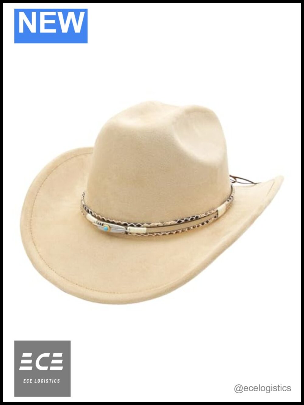 Cowboy Hat Western Wide Brim Fedora with Buckle Belt Adjustable Fit